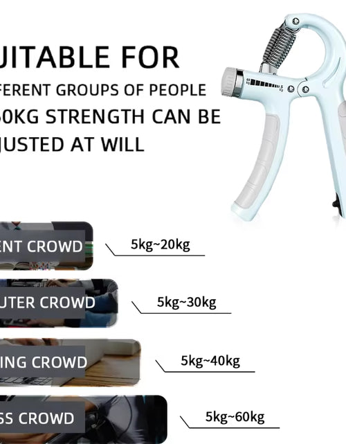 Load image into Gallery viewer, 5-60Kg Adjustable Hand Grip Strengthener Hand Grip Trainer with Counter Wrist Forearm and Hand Exerciser for Muscle Building
