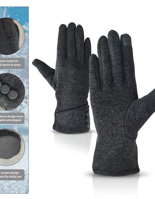 Load image into Gallery viewer, Winter Gloves for Women with Sensitive Touch Screen Texting Fingers Warm Vintage Gloves for Girls Winter 3 Pairs