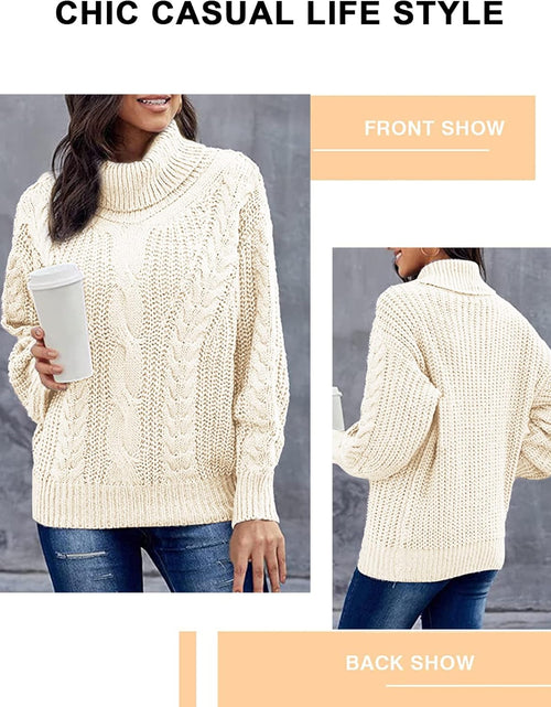 Load image into Gallery viewer, Chic Ballon Sleeve Winter Turtleneck Chunky Sweater Slouchy Oversized Loose Pullover Outerwear Warm Thick