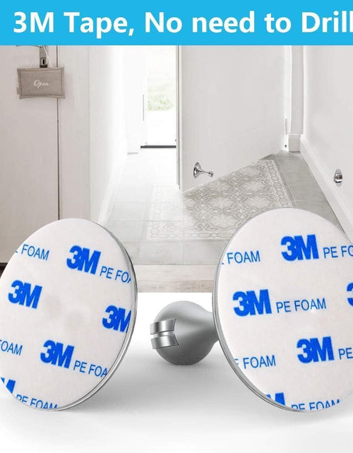 Load image into Gallery viewer, Door Stopper, Magnetic Door Stop, Stainless Steel, Magnetic Door Catch, 3M Double-Sided Adhesive Tape, No Drilling, Screws for Stronger Mount, Hold Your Door Open, for Wide Doors (2)