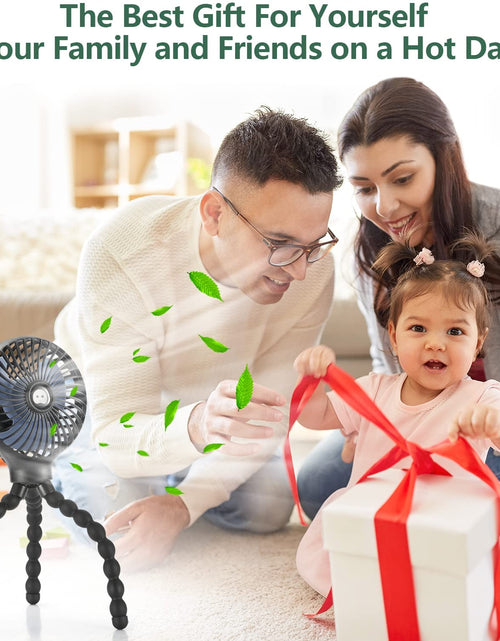 Load image into Gallery viewer, Mini Handheld Personal Portable Fan, Baby Stroller Fan, Car Seat Fan, USB or Battery Powered, with Flexible Tripod Clip on Student Bed Desk Bike Crib Treadmill Camping Traveling(Black)