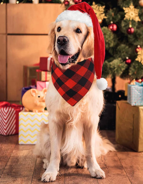 Load image into Gallery viewer, 2 Pack Dog Christmas Bandanas, Classic Buffalo Red Plaid Pet Bandana Scarf Triangle Bibs Kerchief Pet Costume Outfit Accessories for Small Medium Large and Extra Large Dogs Cats Pets (Small)