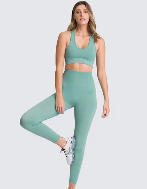 Load image into Gallery viewer, 2Pcs Seamless Hyperflex Workout Sport Outfits for Women Sportswear Athletic Clothes Gym Long Sleeve Crop Top High Waist Leggings