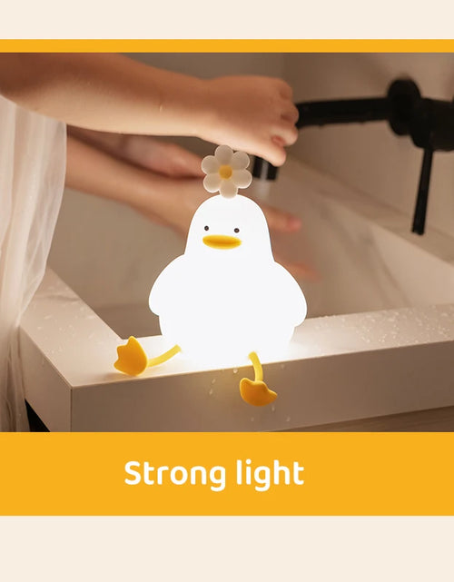 Load image into Gallery viewer, Cute Duck Led Night Light USB Rechargeable Nightlights Silicone Lamp Touch Switch Children Kid Bedroom Decoration Birthday Gift