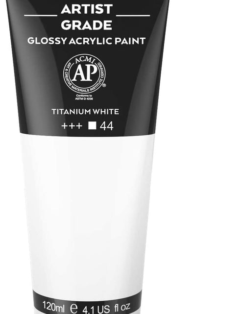 Load image into Gallery viewer, Acrylic Paint Titanium White Tubes(120Ml, 4.1 Oz) Non Toxic Non Fading,Rich Pigments for Painters, Adults & Kids, Ideal for Canvas Wood Clay Fabric Ceramic Craft Supplies (Titanium White)