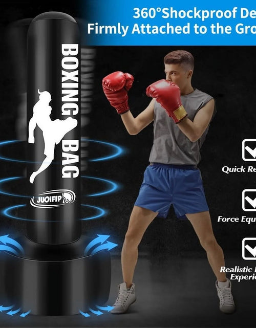 Load image into Gallery viewer, Heavy Punching Bags for Adults Freestanding Boxing Bag with Stand Men Stand Kickboxing Bag Ideal Standing Inflatable Kickboxing Bag