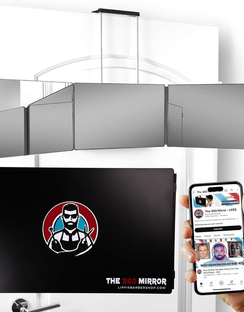 Load image into Gallery viewer, The 360 Mirror - Adjustable Door Mount Telescoping Hooks - Self Haircut Mirror for Men - 3 Way Mirror for Hair Cutting
