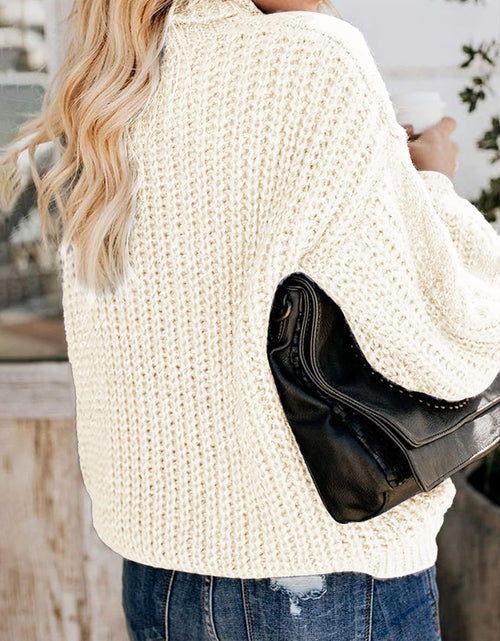 Load image into Gallery viewer, Chic Ballon Sleeve Winter Turtleneck Chunky Sweater Slouchy Oversized Loose Pullover Outerwear Warm Thick
