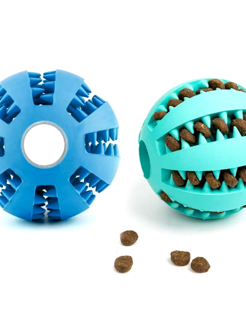 Load image into Gallery viewer, Dog Food Treat Feeder Funny Pet Interactive Rubber Ball Dogs Chew Toy Tooth Cleaning Ball Puppy Training Bite Resistant Toy Ball