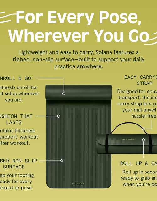Load image into Gallery viewer, Solana Yoga Mat 1" & 1/2" Thick W/Nylon Strap for Men & Women - Non Slip Exercise Mat for Yoga