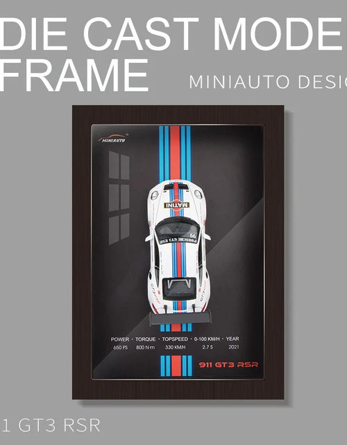 Load image into Gallery viewer, 1:32 Photo Frame Version Alloy Metal Sports Car Model Simulation 3D Racing Car Hanging Painting Collection Kids Gifts Decoration