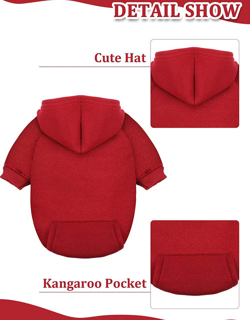 Load image into Gallery viewer, 4 Pieces Small Dog Sweaters Dog Hoodie Clothes with Hat for Small Dogs Boy Chihuahua Clothes with Pocket Puppy Pet Winter Clothes Warm Hoodies Coat Sweater Shirt (XXS)