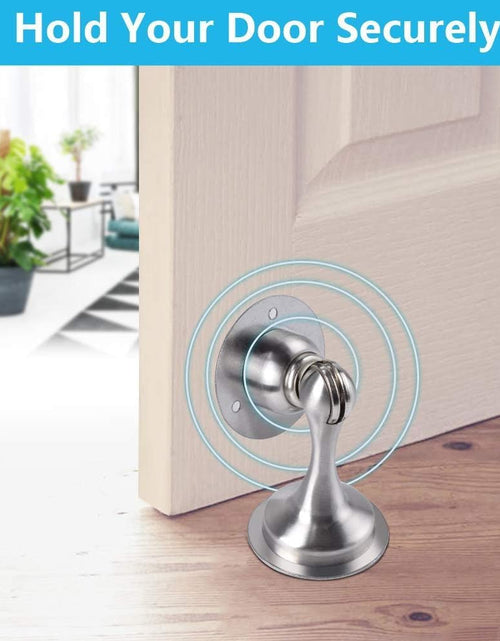 Load image into Gallery viewer, Door Stopper, Magnetic Door Stop, Stainless Steel, Magnetic Door Catch, 3M Double-Sided Adhesive Tape, No Drilling, Screws for Stronger Mount, Hold Your Door Open, for Wide Doors (2)