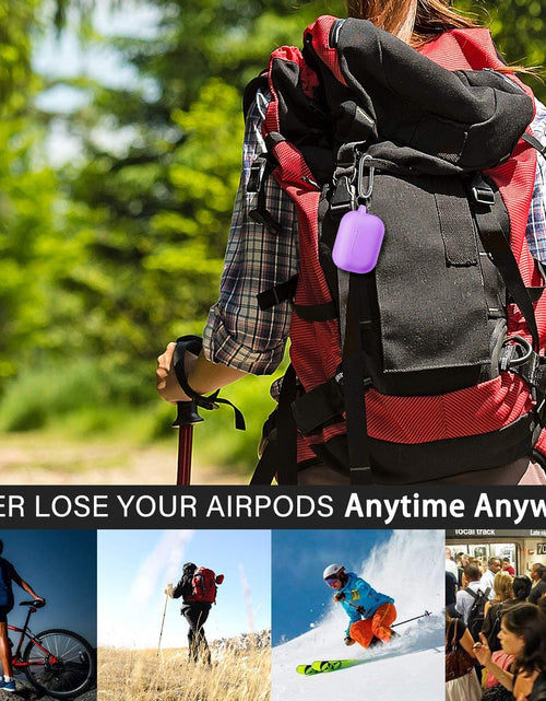 Load image into Gallery viewer, Airpods Pro Case Cover with Keychain, Full Protective Silicone Skin Accessories for Women Girl with Apple 2019 Latest Airpods Pro Case, Front LED Visible-Lavender