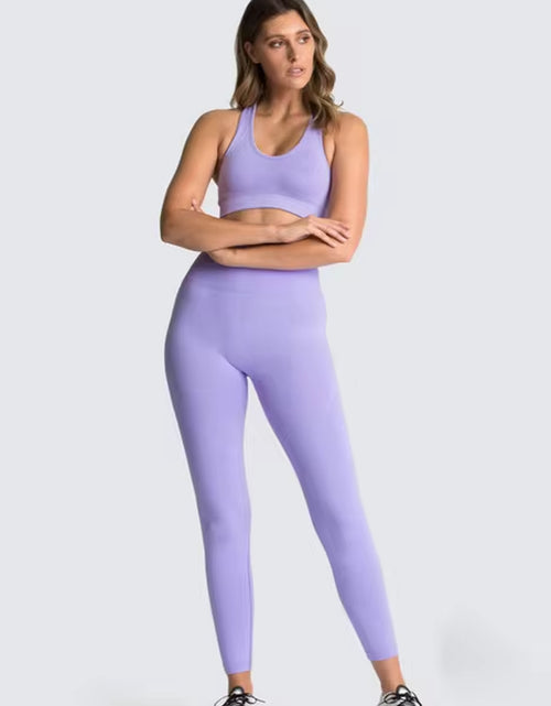 Load image into Gallery viewer, 2Pcs Seamless Hyperflex Workout Sport Outfits for Women Sportswear Athletic Clothes Gym Long Sleeve Crop Top High Waist Leggings