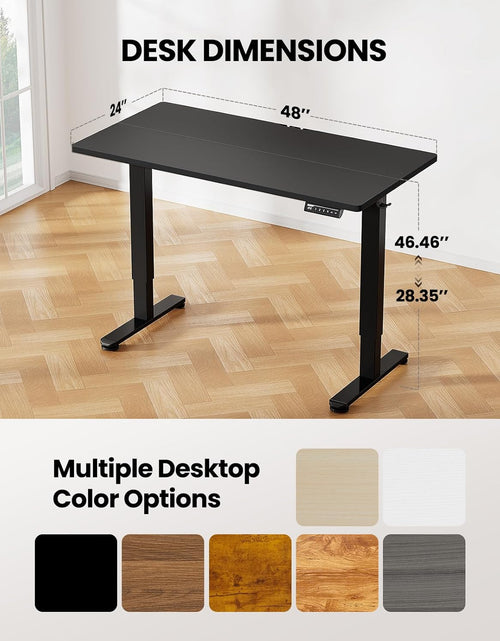 Load image into Gallery viewer, Height Adjustable Electric Standing Desk, 48 X 24 Inches Sit Stand up Desk, Memory Computer Home Office Desk (Black)