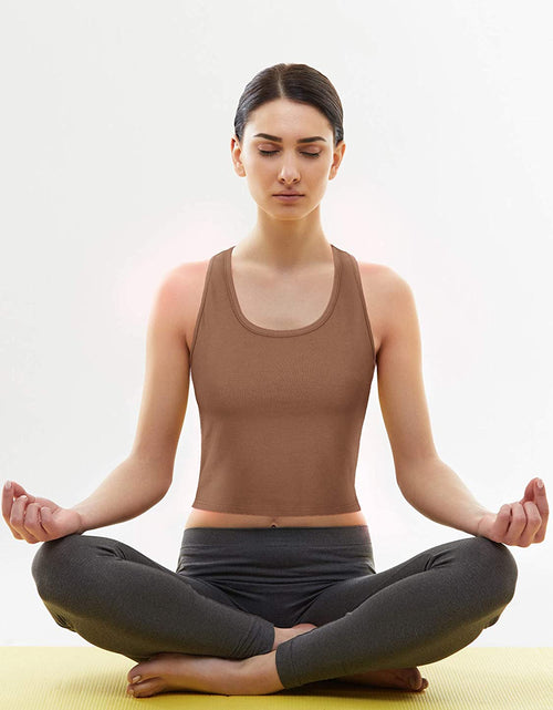 Load image into Gallery viewer, 4 Pieces Basic Workout Crop Tank Tops Sleeveless Racerback Sport Tank Top for Women Yoga Running