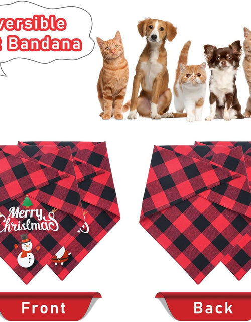 Load image into Gallery viewer, 2 Pack Dog Bandana Christmas Classic Buffalo Plaid Pets Scarf Triangle Bibs Kerchief Set Pet Costume Accessories Decoration for Small Medium Large Dogs Cats Pets