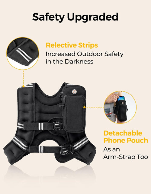 Load image into Gallery viewer, Weighted Vest with Ankle/Wrist Weights 6Lbs-30Lbs Body Weight Vest with Reflective Stripe, Size-Adjustable Workout Equipment for Strength Training, Walking, Jogging, Running for Men Women