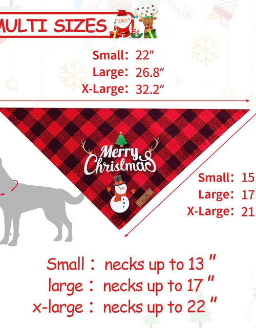 Load image into Gallery viewer, 2 Pack Dog Bandana Christmas Classic Buffalo Plaid Pets Scarf Triangle Bibs Kerchief Set Pet Costume Accessories Decoration for Small Medium Large Dogs Cats Pets