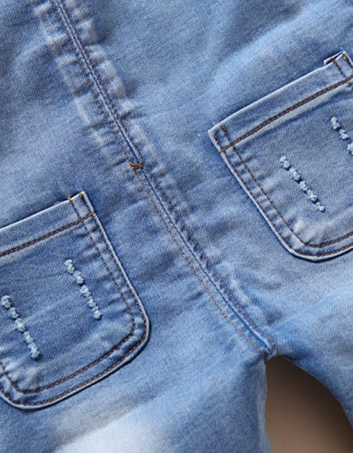 Load image into Gallery viewer, Baby & Little Boys/Girls Blue & Black Denim Overalls,Jean Workwear