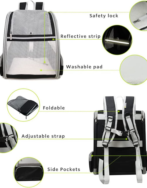 Load image into Gallery viewer, Pet Backpack Carrier for Small Cats Dogs | Ventilated Design, Safety Straps, Buckle Support, Collapsible | Designed for Travel, Hiking, Walking & Outdoor Use