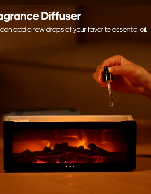 Load image into Gallery viewer, Simulated Fireplace Diffuser Aroma Essential Oil Air Humidifier with Timer Remote & Colorful Night Light for Home Creative Gift