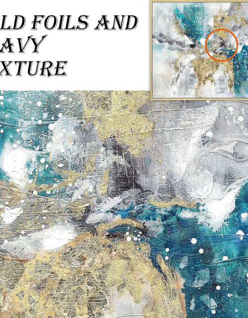 Load image into Gallery viewer, Abstract Canvas Framed Wall Art: Marble Abstract Heavy Texture Pictures Minimalist Painting with Gold Foil for Bedroom (40”W X 30''H, Multiple Sizes)