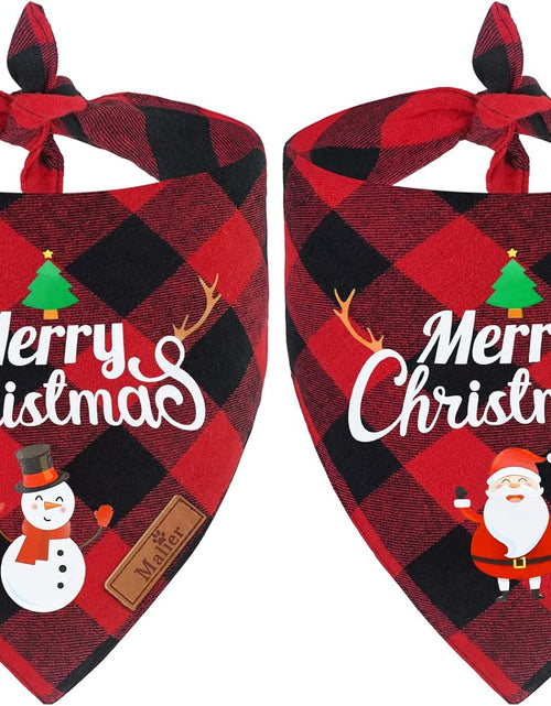 Load image into Gallery viewer, 2 Pack Dog Bandana Christmas Classic Buffalo Plaid Pets Scarf Triangle Bibs Kerchief Set Pet Costume Accessories Decoration for Small Medium Large Dogs Cats Pets