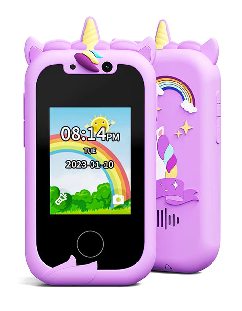 Load image into Gallery viewer, Kids Smart Phone Toys for Girls Unicorns Gifts 2.8 Inch Touchscreen Dual Camera Music Player Learn Toys Christmas Birthday Gift