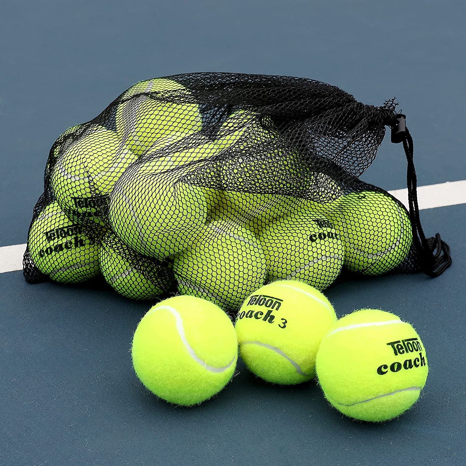 Pressure Training Tennis Balls-12 or 18 Count-Mesh Carry Bagļ¼4 Colors Availableļ¼Pressureless Training Exercise Tennis Balls for Beginners.
