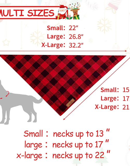 Load image into Gallery viewer, 2 Pack Dog Christmas Bandanas, Classic Buffalo Red Plaid Pet Bandana Scarf Triangle Bibs Kerchief Pet Costume Outfit Accessories for Small Medium Large and Extra Large Dogs Cats Pets (Small)