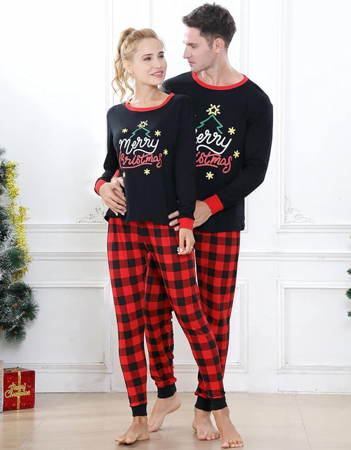 Load image into Gallery viewer, Christmas Family Pajamas Matching Sets, Classic Plaid Xmas Sleepwear for Family Mens Womens