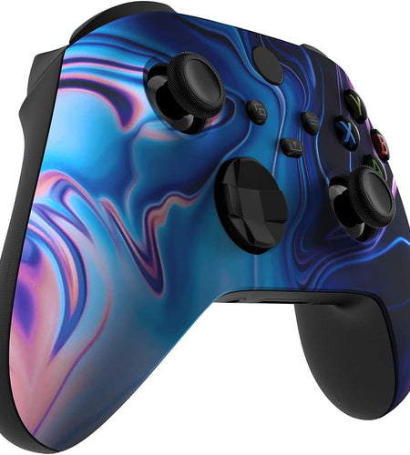 Wireless Controller for Microsoft Xbox Series X/S & Xbox One - Custom Soft Touch Feel - Custom Xbox Series X/S Controller (X/S Blue & Purple Swirl)