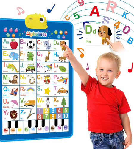 Electronic Alphabet Wall Chart, Alphabet and Numbers Learning Toddler Toys for 2 Year Olds, Educational Toys for 2 3 4 5 Year Olds Boys and Girls, ABC Learning Toys 2-4 with Dinosaur Pronunciat