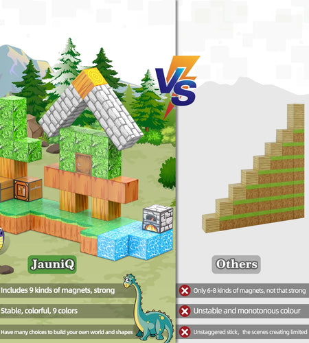 Magnetic Building Blocks-Build Mine Magnet World Set, Gift for Girls Boys Toys Age 4-6 5-7 8-13 STEM Fidget Building Cube Sensory Kids Games