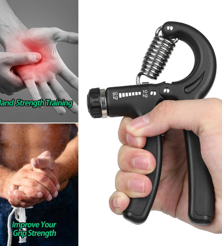 Grip Strength Trainer, Hand Grip Strengthener, Adjustable Resistance 22-132Lbs (10-60Kg), Non-Slip Gripper, Perfect for Musicians Athletes and Hand Injury Recovery