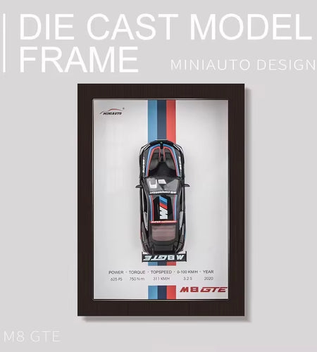 1:32 Photo Frame Version Alloy Metal Sports Car Model Simulation 3D Racing Car Hanging Painting Collection Kids Gifts Decoration