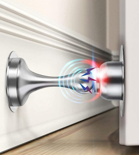 Door Stopper, Magnetic Door Stop, Stainless Steel, Magnetic Door Catch, 3M Double-Sided Adhesive Tape, No Drilling, Screws for Stronger Mount, Hold Your Door Open, for Wide Doors (2)