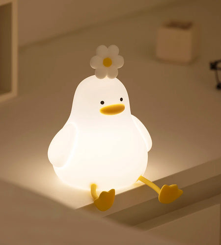 Cute Duck Led Night Light USB Rechargeable Nightlights Silicone Lamp Touch Switch Children Kid Bedroom Decoration Birthday Gift